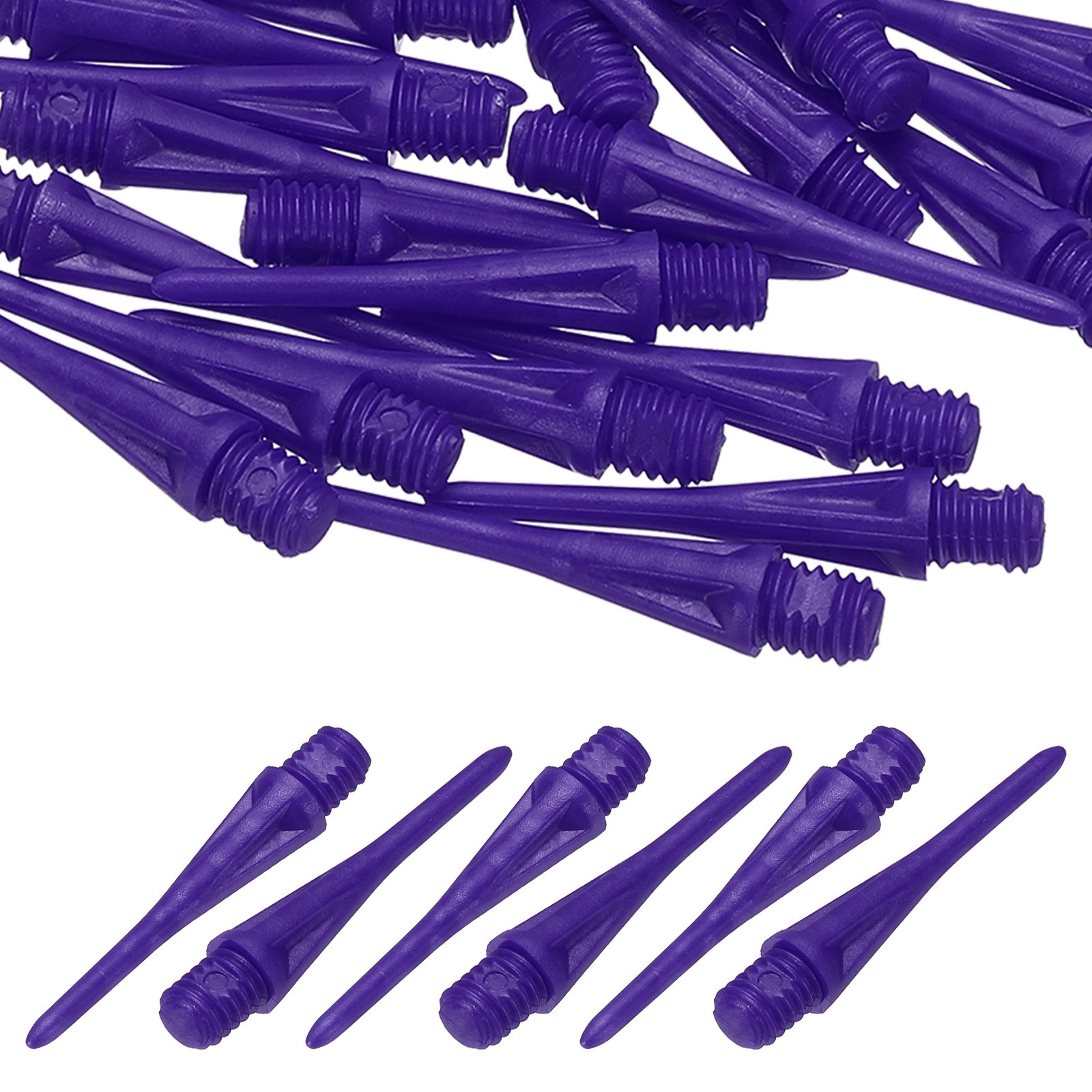 Plastic Dart Tips, 2BA Thread Soft Tip Dart Accessories 100 Pack & Purple