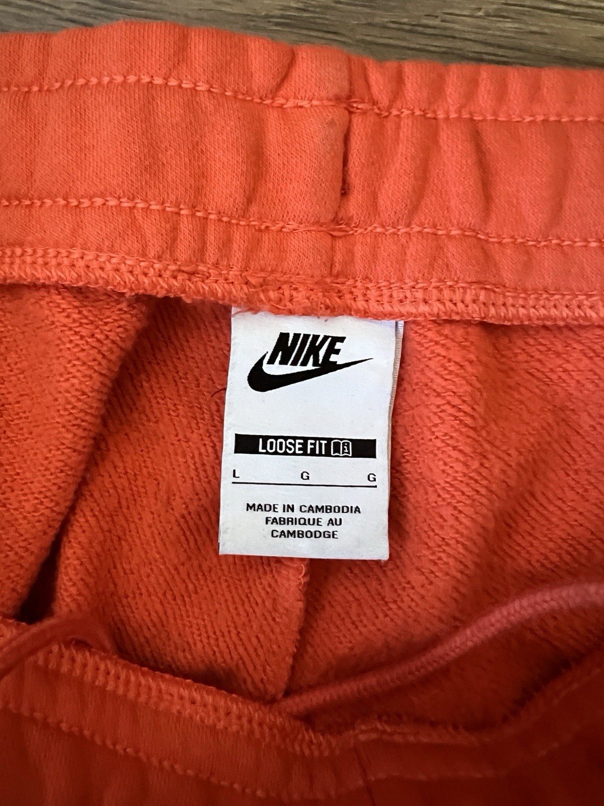 Nike Orange Loosefit Baggy Joggers Sweatpants - Large/L