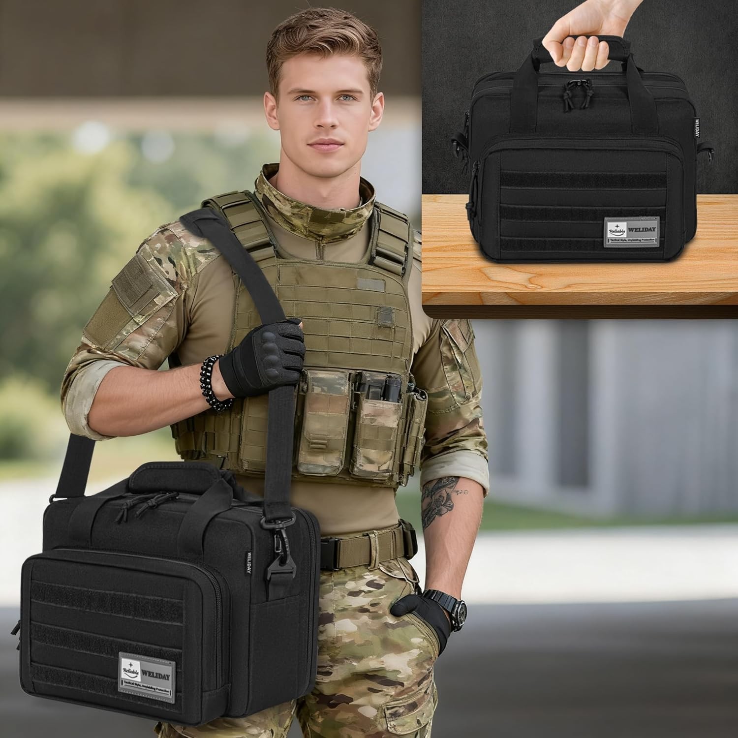 Tactical Range Bag – Medium Size Range Bag for Shooting – Gun Case for Handguns