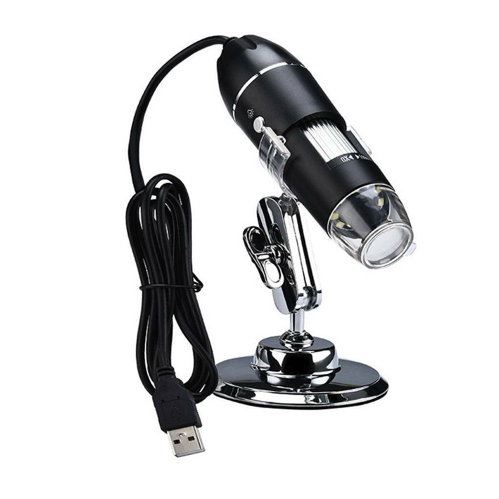 8LED USB Digital Microscope Biological Endoscope Magnifier Camera w/Stand 1000X