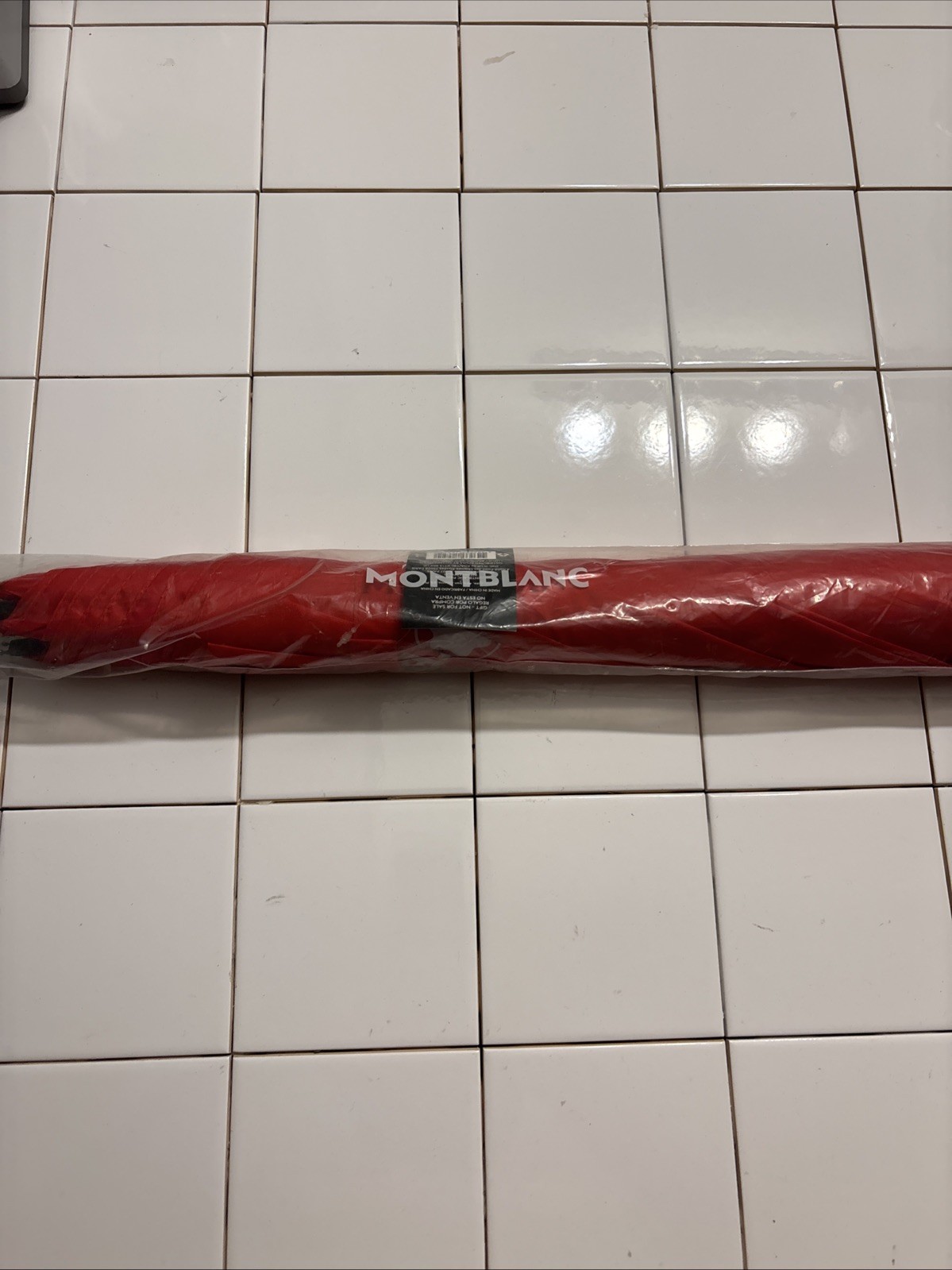 Montblanc Unisex Red Classic Umbrella Hook Handle New Minor Damage On Top Pics