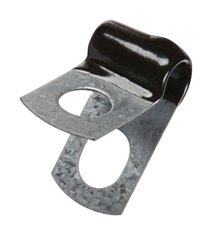 Jandorf 61540 Black Galvanized Steel Insulated Clamp 1/4 Dia. x 0.75 W in.