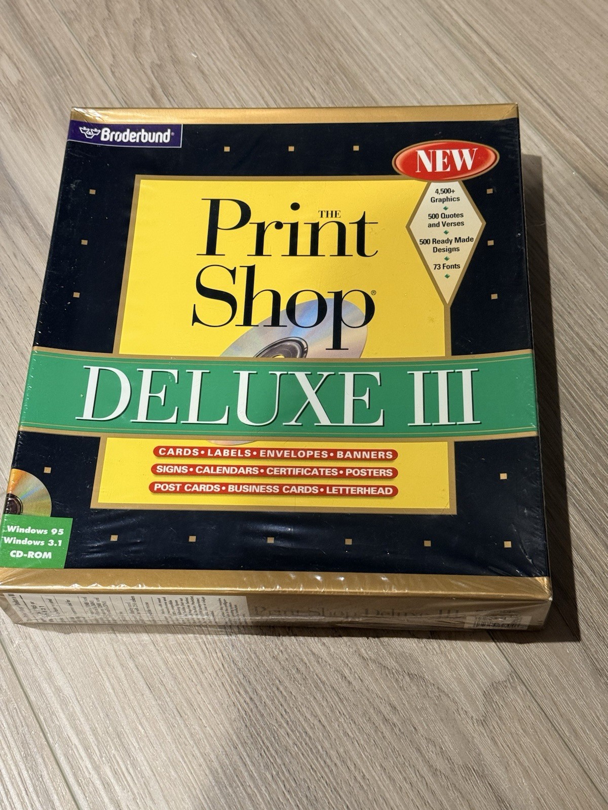 Vintage Print Shop Deluxe III - MS Windows 3.1 & 95 Compatible - CD ROM Sealed