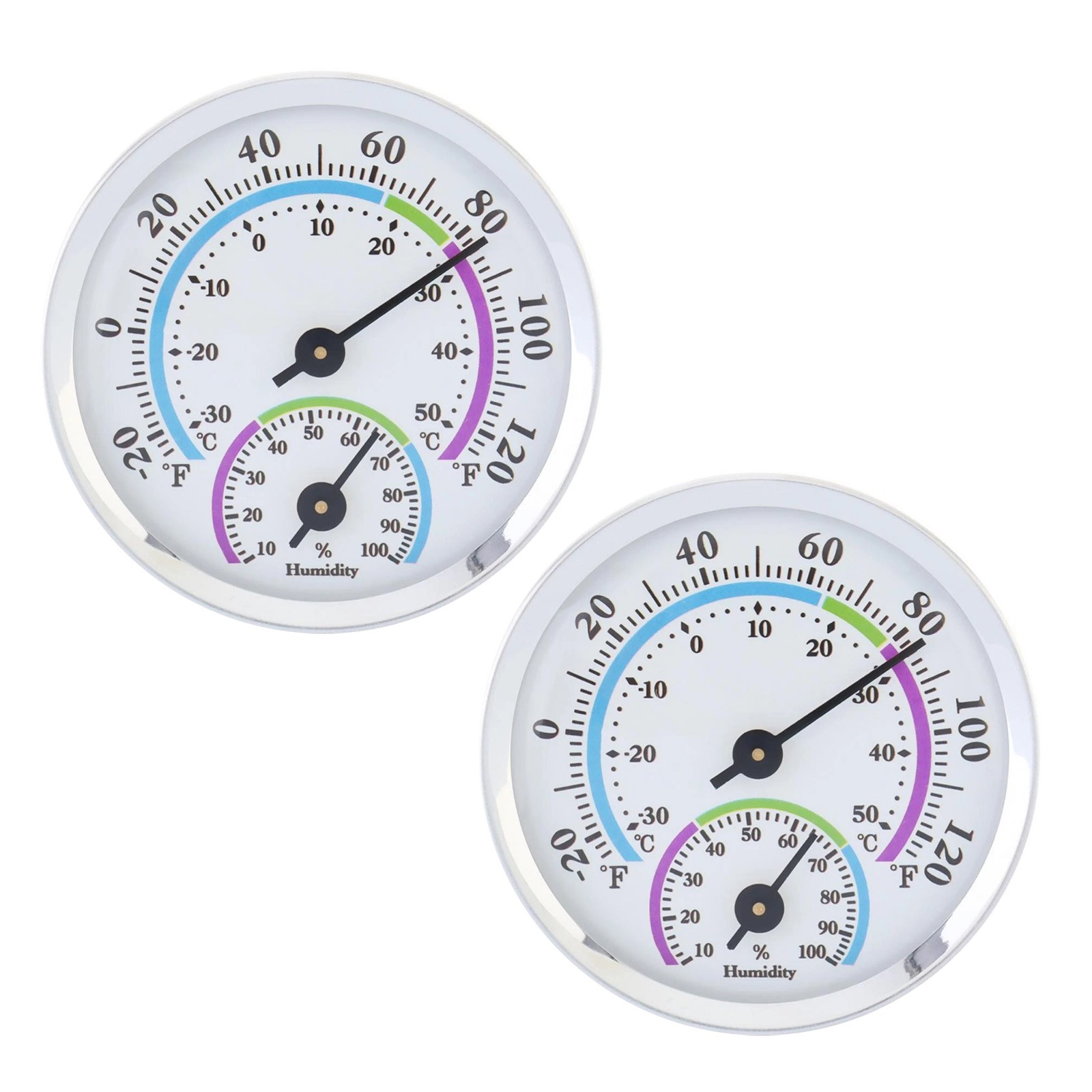 2pcs Temperature Humidity Monitor Gauge Indoor Room Thermometer Hygrometer