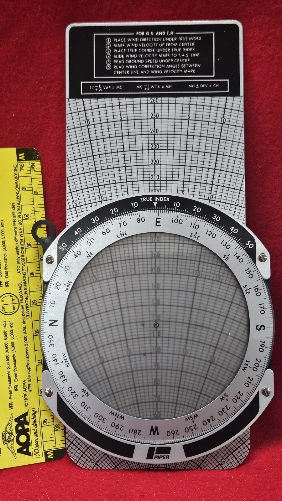 2 1982 cpc Flight Computer Piper Cessna Protractor Navigation Pilot Aviation Lot