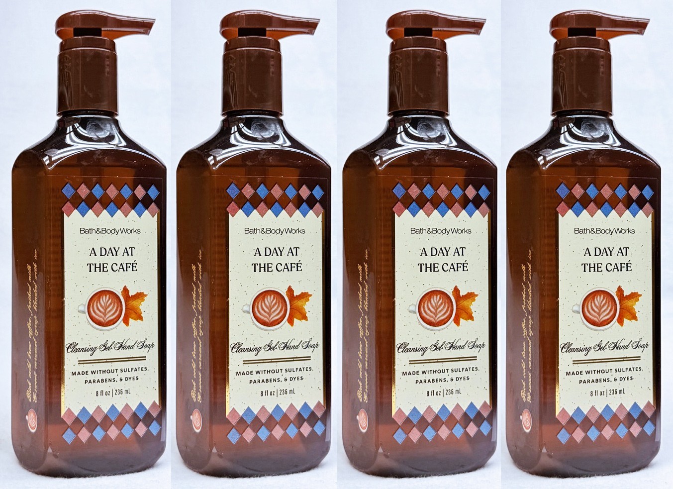 4 Bath & Body Works A DAY AT THE CAFE Cleansing Gel Hand Soap 8.0 oz