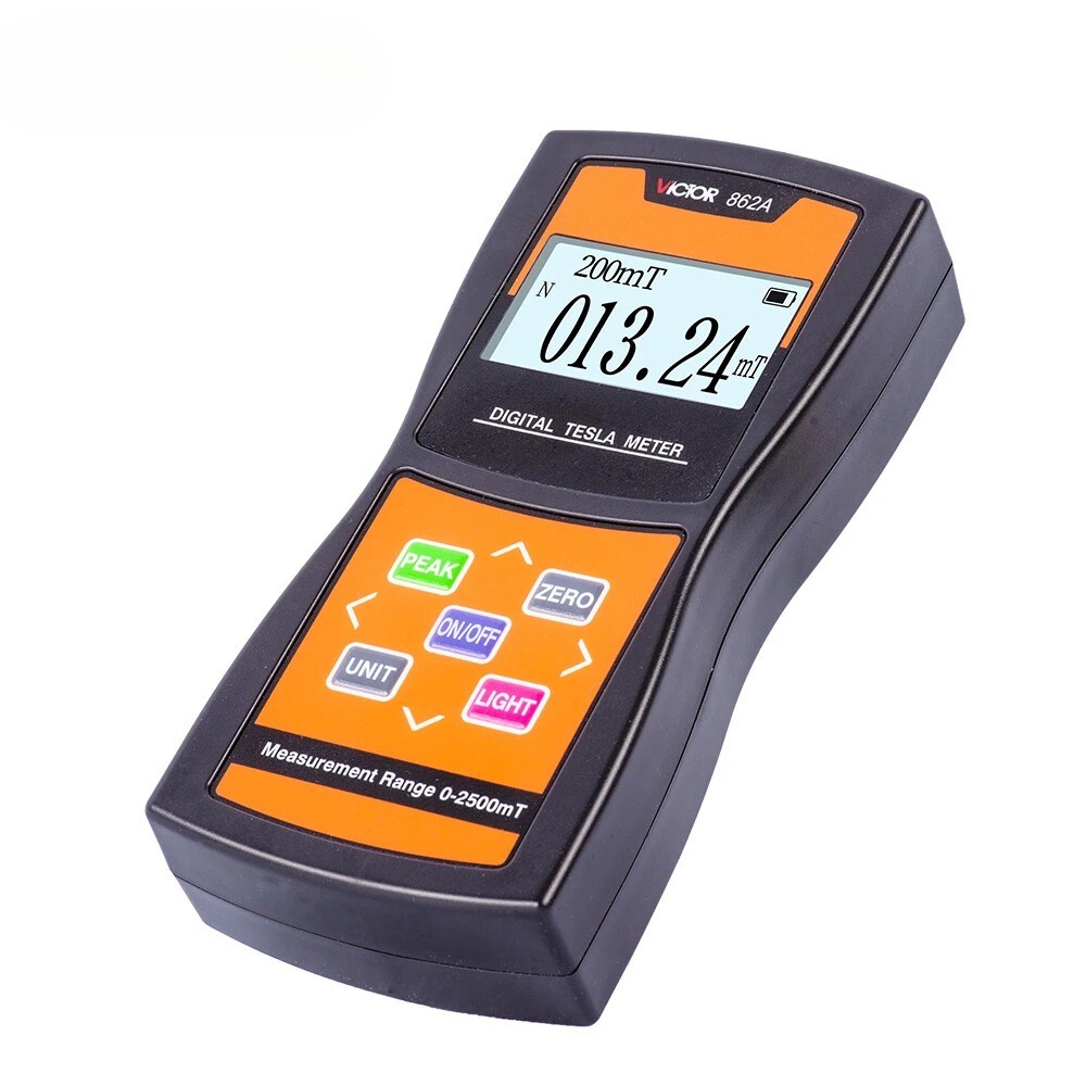 Digital Tesla Gauss Meter Magnetic Field Tester for Surface with 2% Accuracy