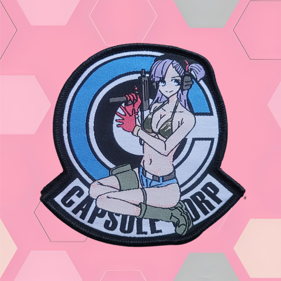 Tactical Dragon Ball Z Bulma female shooter Hook Loop Patch - Anime girl waifu