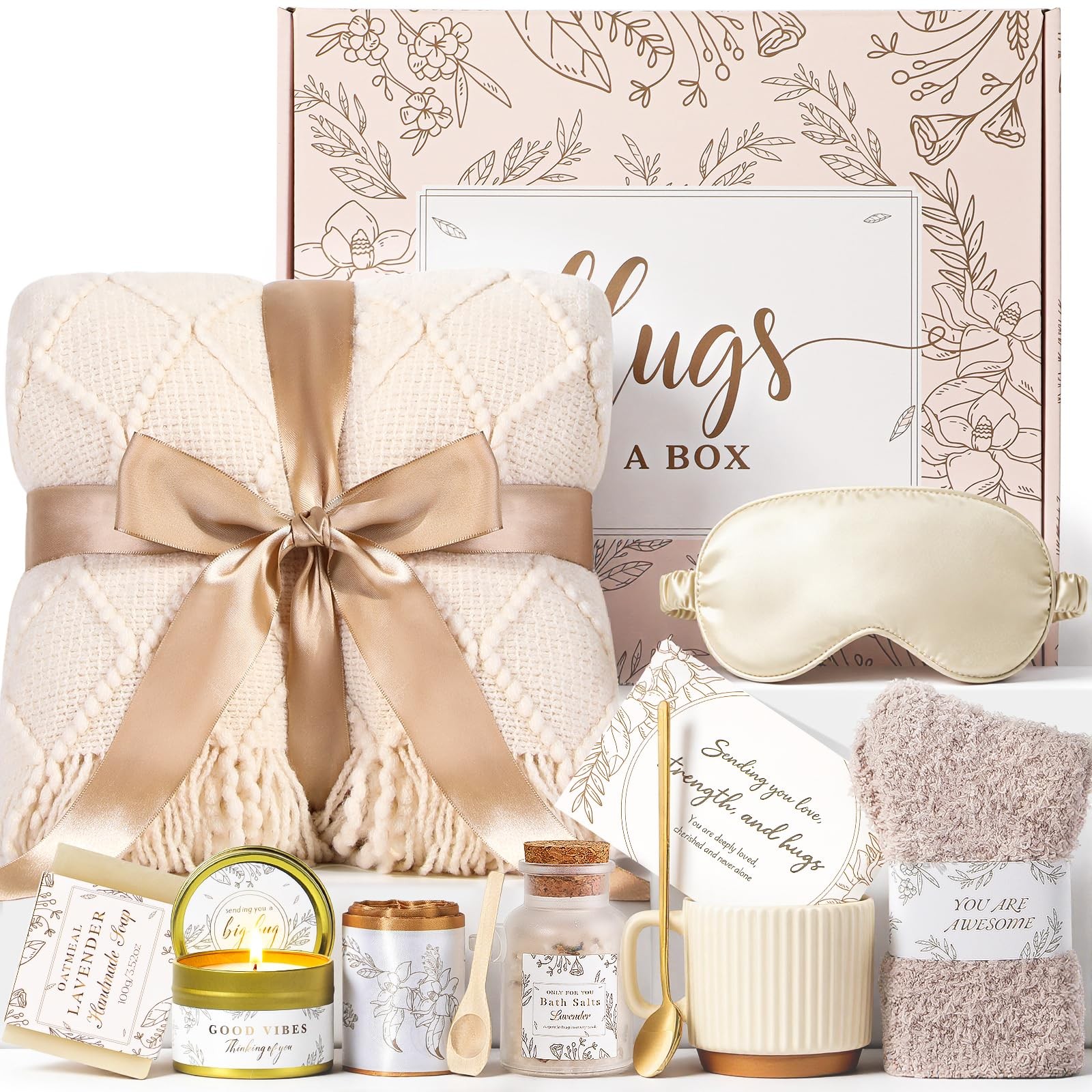 Birthday Gift Baskets for Women, Get Well Soon Gifts Basket After Surgery, Bi...