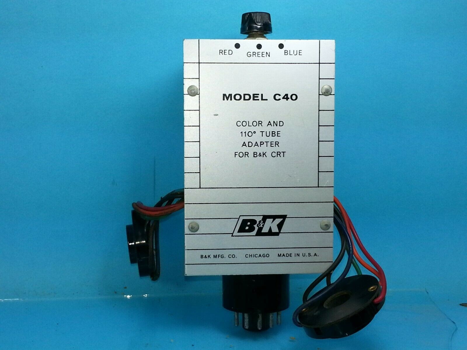 B&K  CRT Model C40 Color & 6.3 Volt 110 Degree Tube Adapter