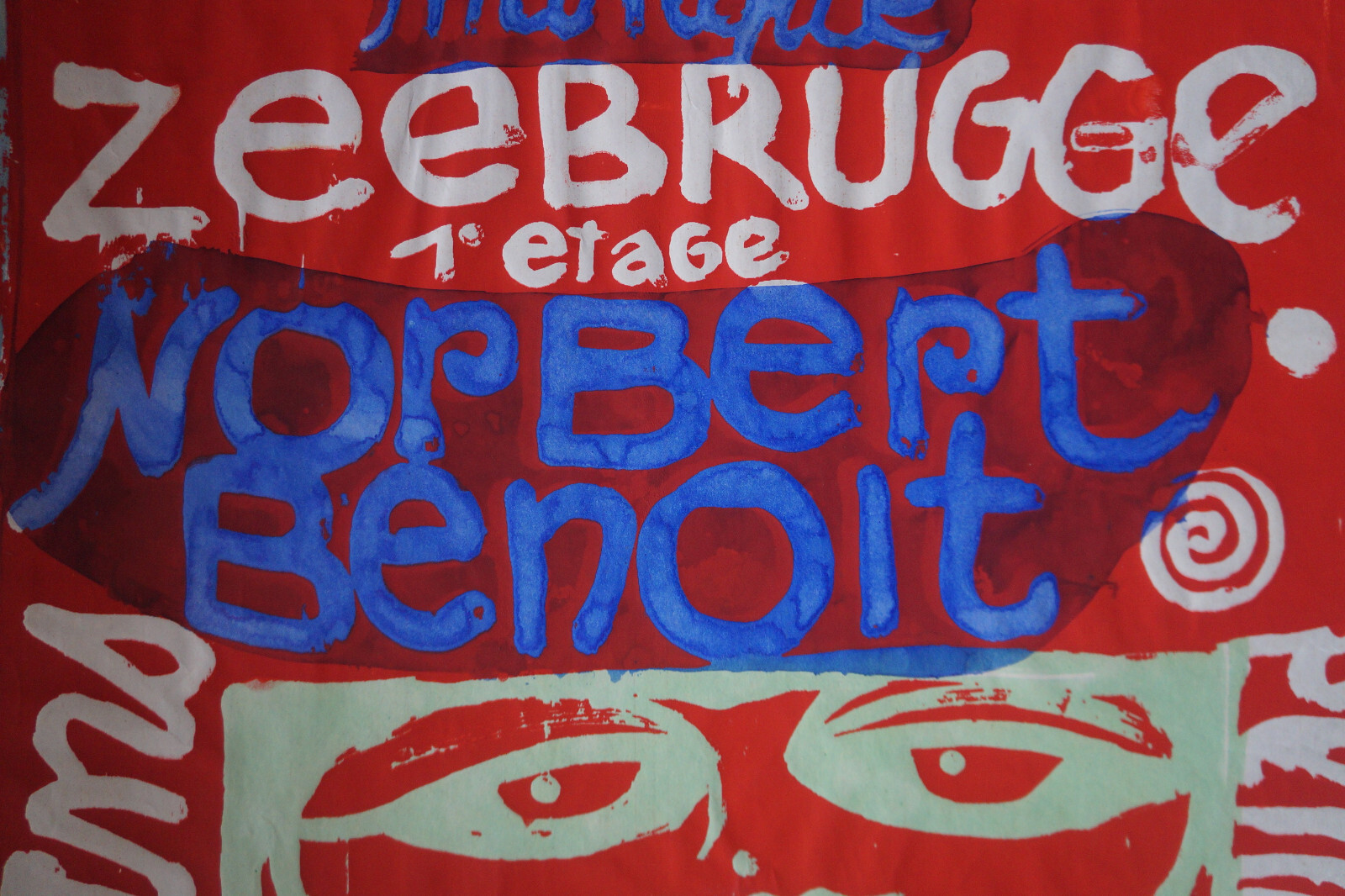 Painted Poster Norbert Benoit Exhibition MINQUE Zeebrugge 1963