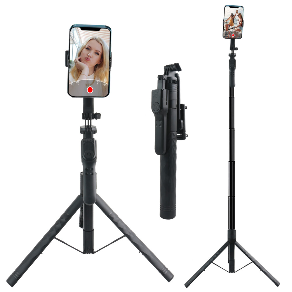 Portable 68" Wireless Remote Selfie Stick Tripod Phone Stand For iPhone Camera