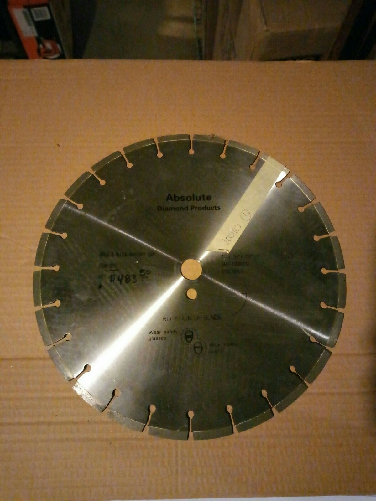 14" Brick & Block Diamond Masonry Cutting Saw Blade #10010