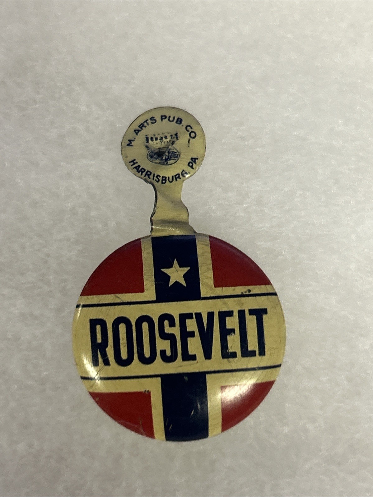 Roosevelt political button / tab