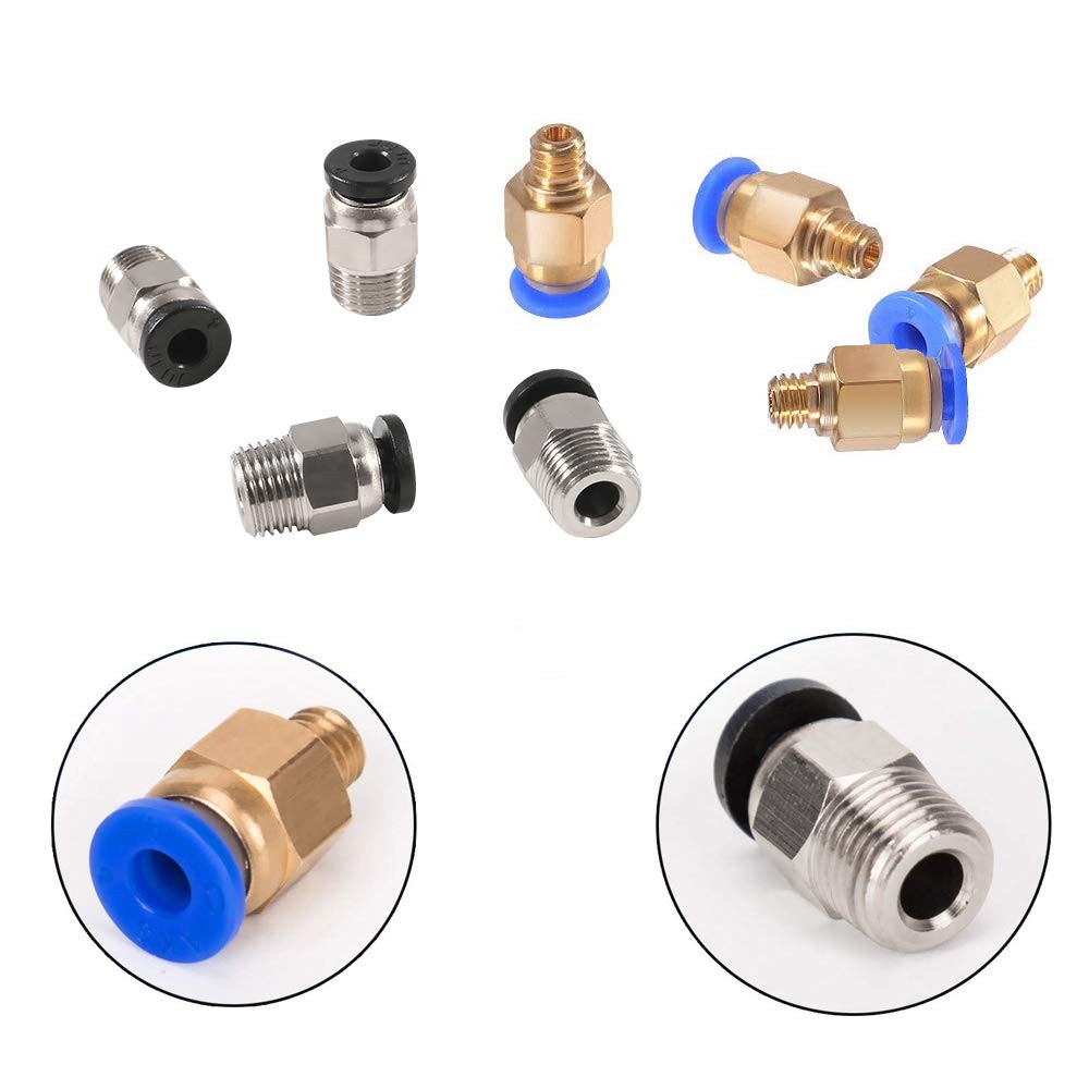 Aokin 5 Pcs PC4-M6 Pneumatic Fitting and 5 Pcs PC4-M10 Pneumatic Fitting for ...