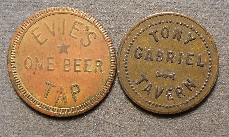 2 Milwaukee WI: Tony Gabriel Tavern – 5c + Evie’s Tap – One Beer. Brass, 21 & 22