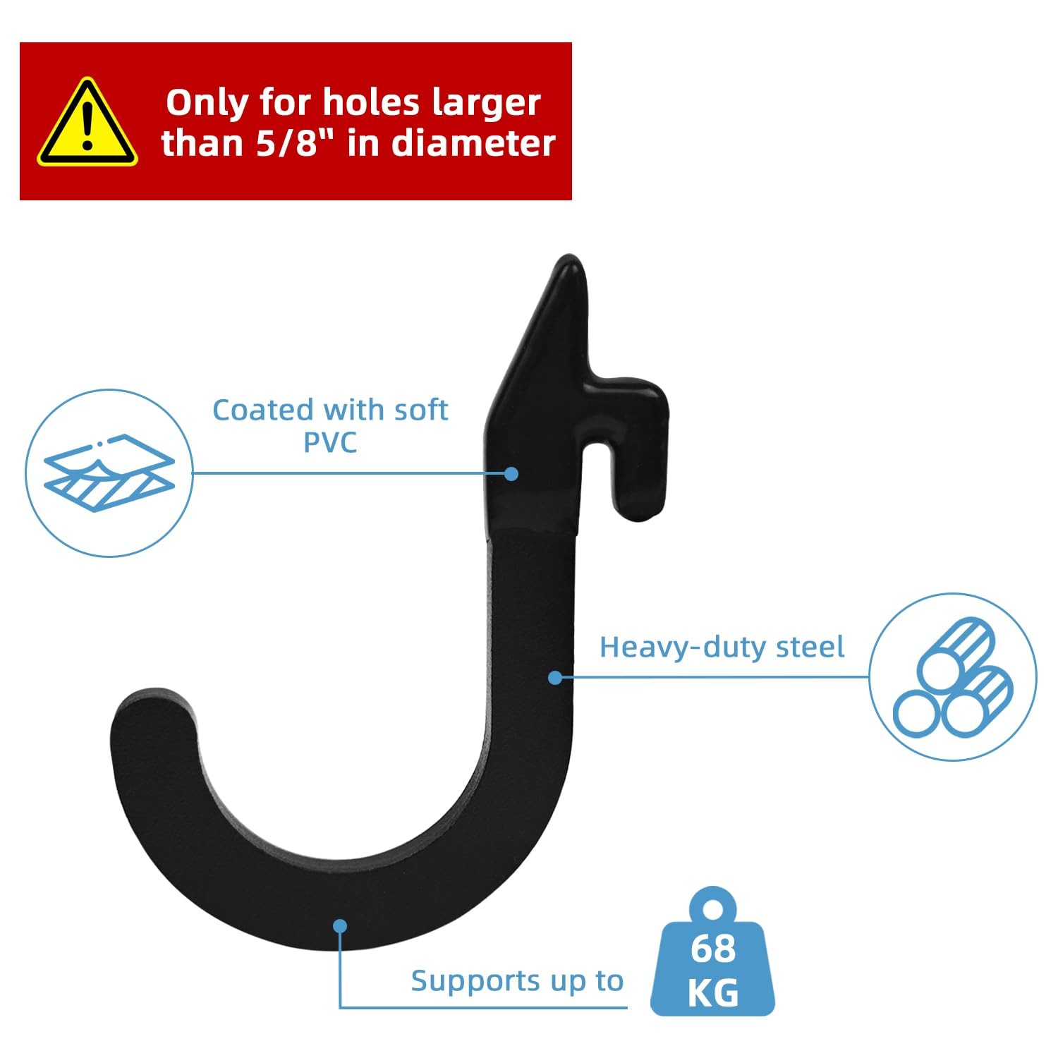 8PSC Power Rack Attachments Hooks,Squat Rack Accessories Hook,DIY Storage Hoo...