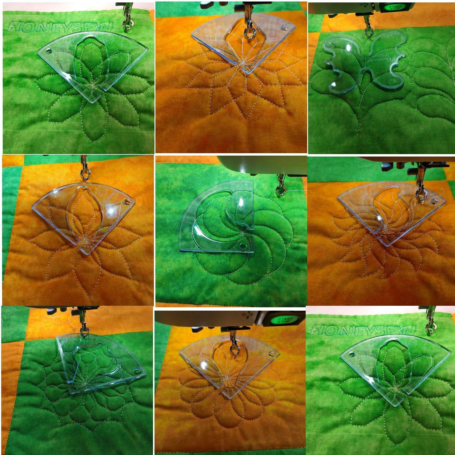 Free Motion Quilting Template Sewing Ruler Templates for Most of Domestic Sewing