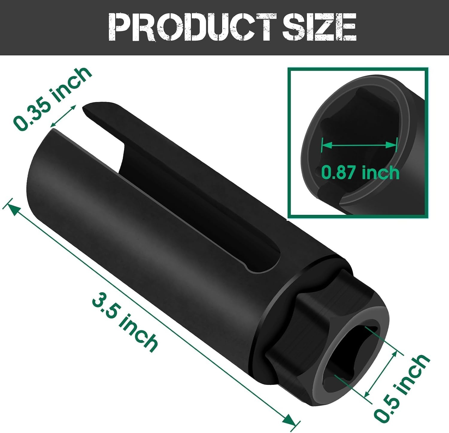 Oxygen Sensor Socket 22mm 7/8 in, 1/2 in Drive O2 Sensor Removal Tool, Heavy-...