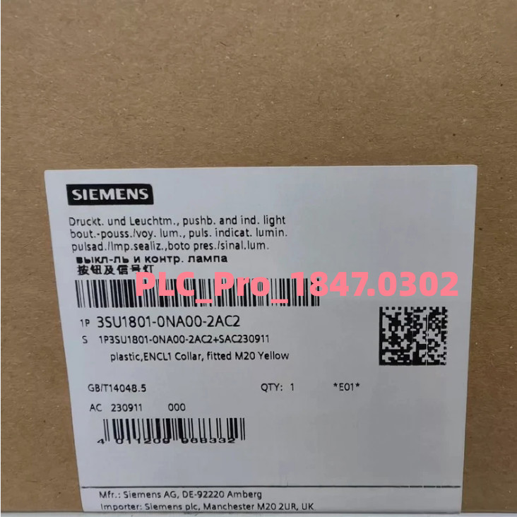 3SU1801-0NA00-2AC2 1PCS Brand New Siemens 3SU18010NA002AC2  Fast delivery
