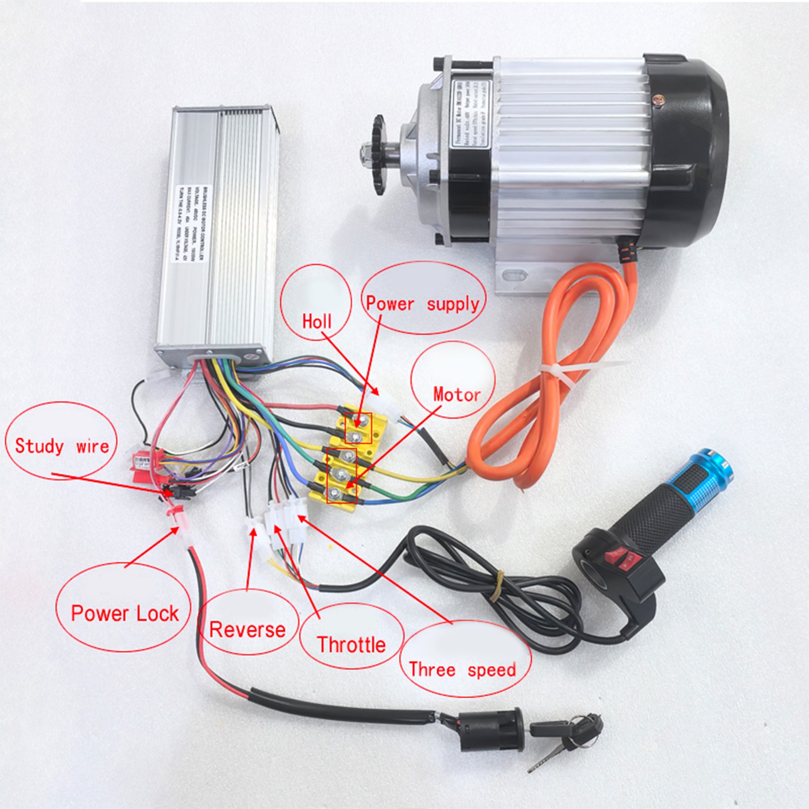 48V 1000W E-Bike Conversion Kit, Brushless Motor for Tricycle Bicycle Scooter~