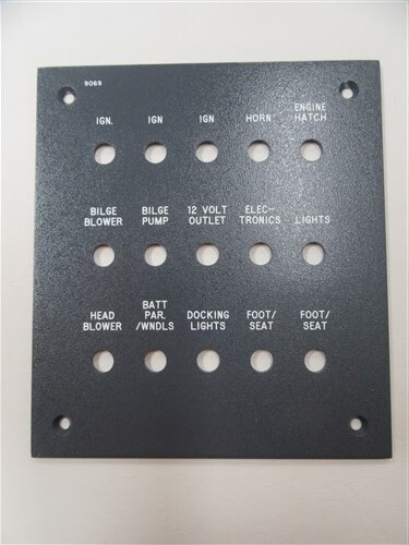 PANELTRONICS TH-9069A BLANK ALUMINUM BREAKER PANEL GREY 5 7/8" X 6 5/8" BOAT
