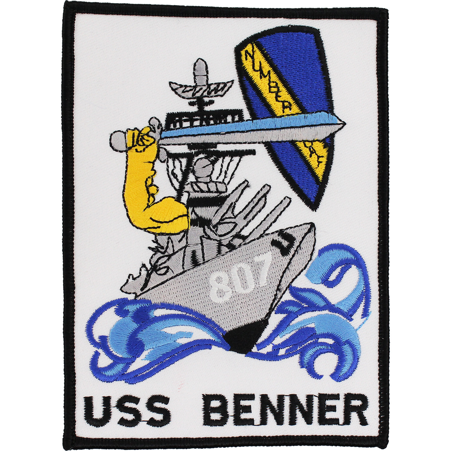 Navy USS Benner DD-807 Ship Patch (Sew-on) ( 3 1/2" x 5" ) P5203