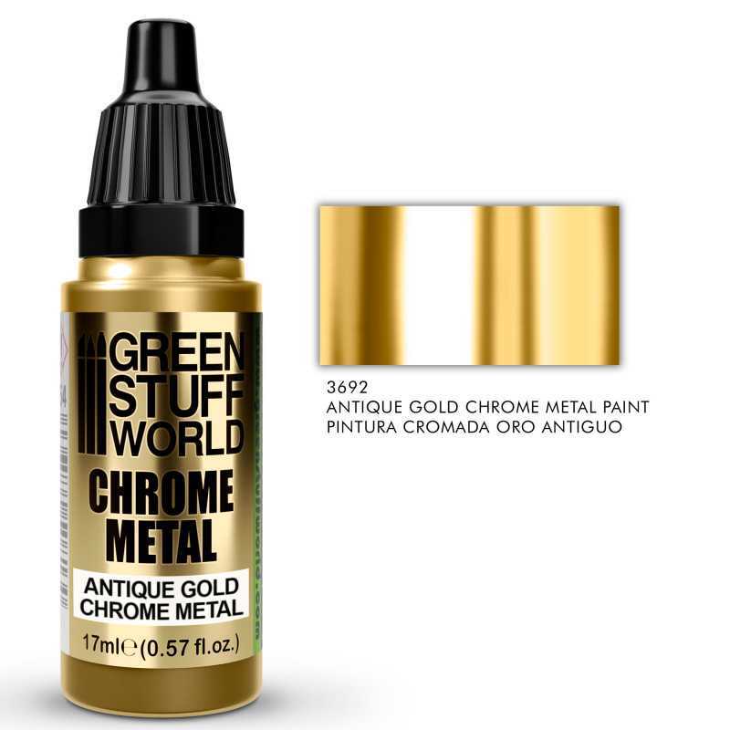 Green Stuff World 3692 Chrome Paint - ANTIQUE GOLD 17ml