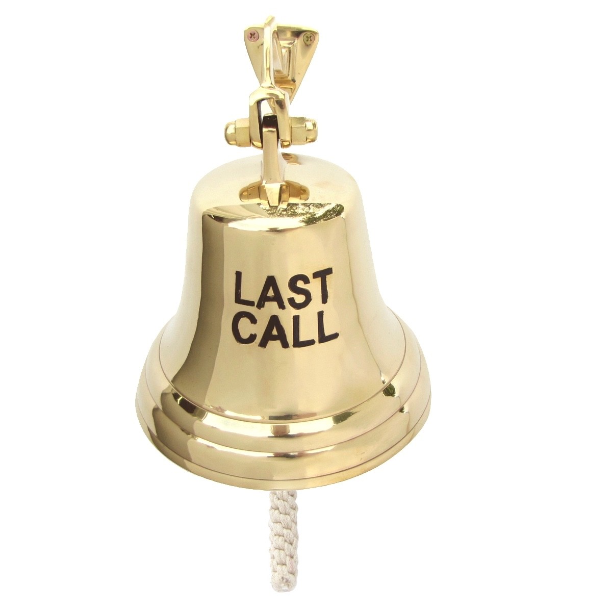 Large Brass Wall Mount Bartenders Tip Bell Last Call Tips Bar Pub Man Cave Decor