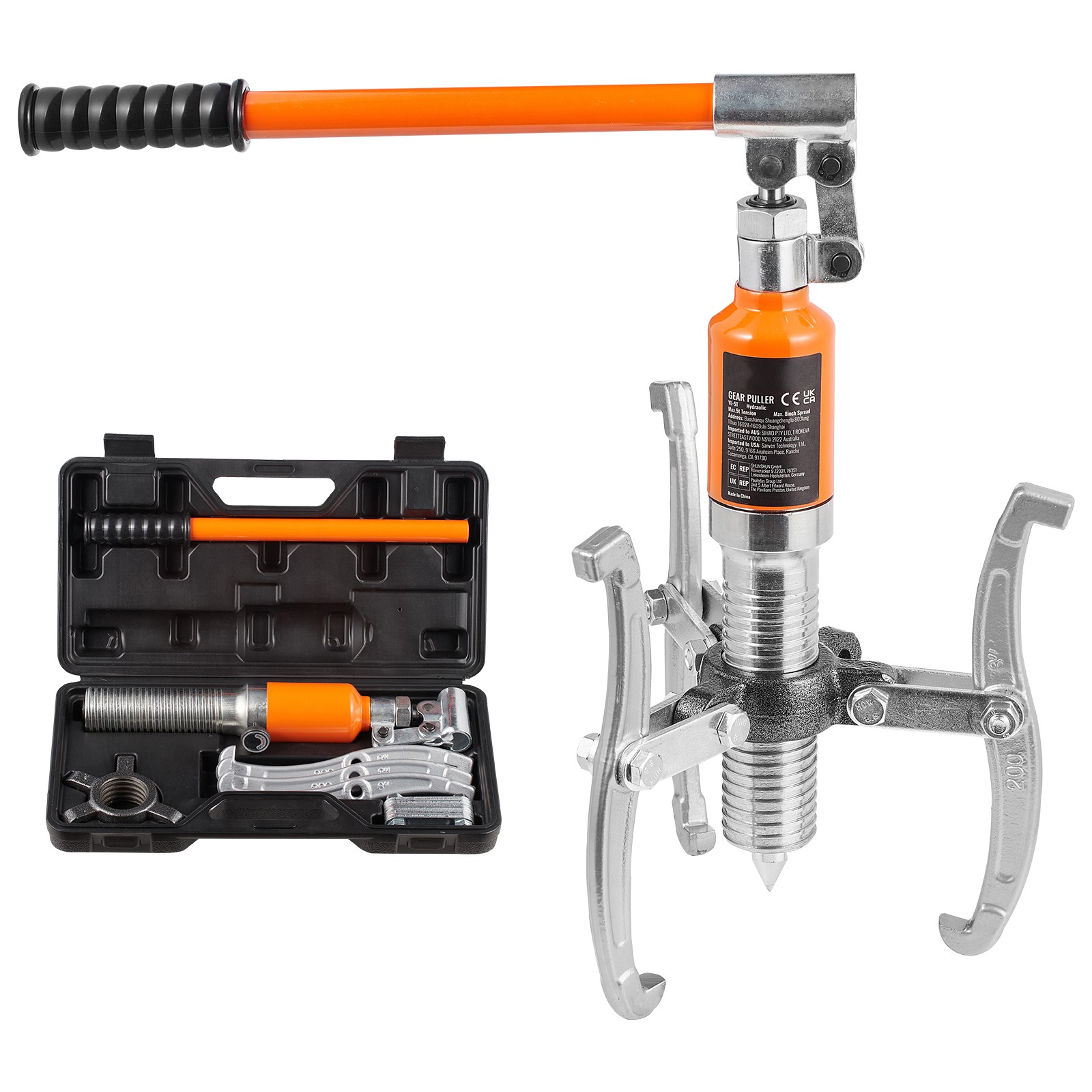 Uimoso Hydraulic Gear Puller 5 Ton Wheel Pulley Bearing 2 or 3-Jaw with Case