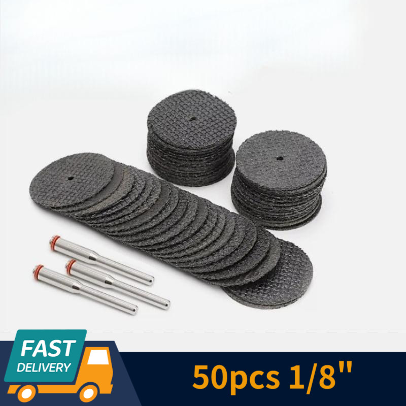 50pcs 1/8" Mandrel Fiberglass Reinforced Dremel Cut Off Wheel Rotary Discs Saw