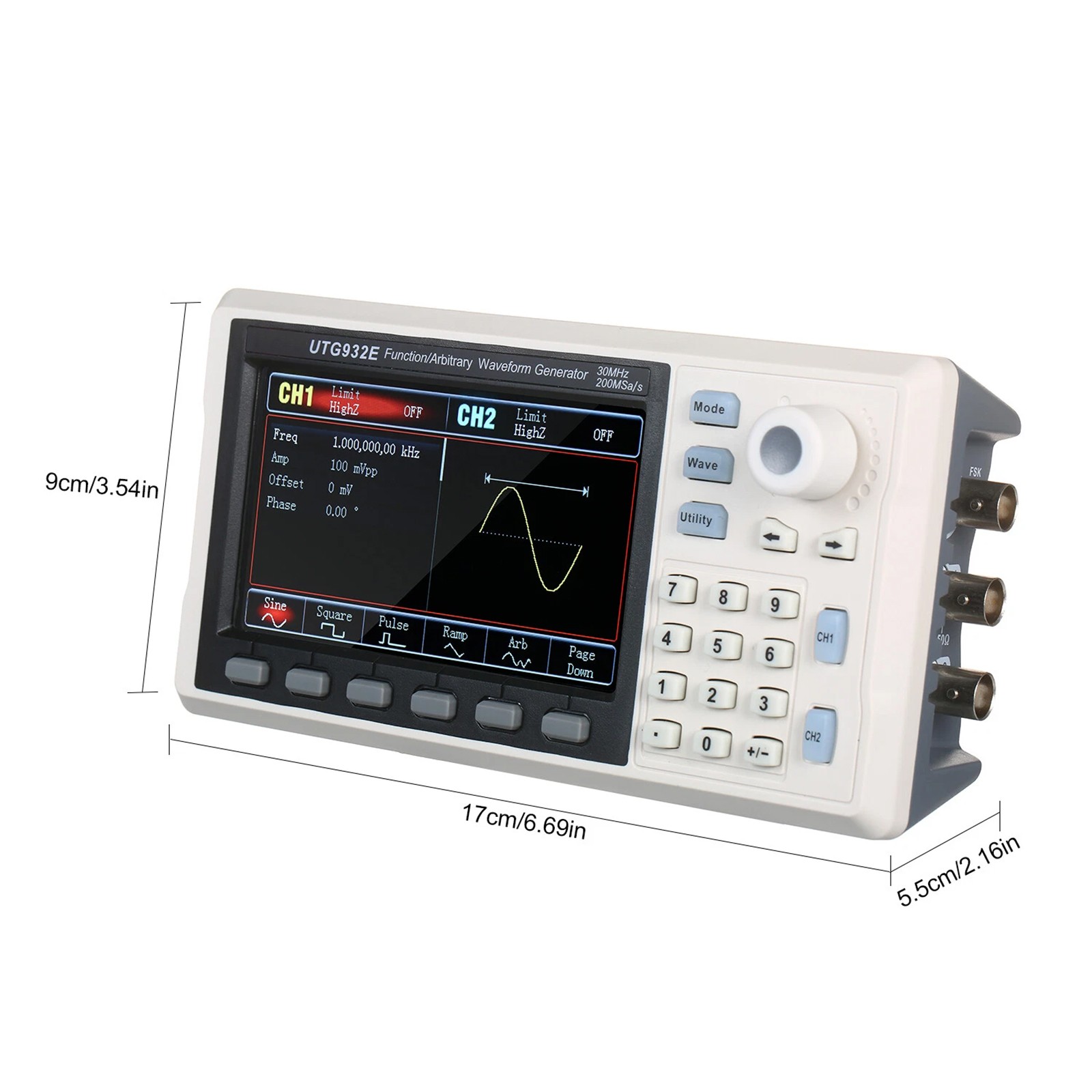 UTG932E Arbitrary Waveform Generator Function Generator Kit 30Mhz Dual-Channel