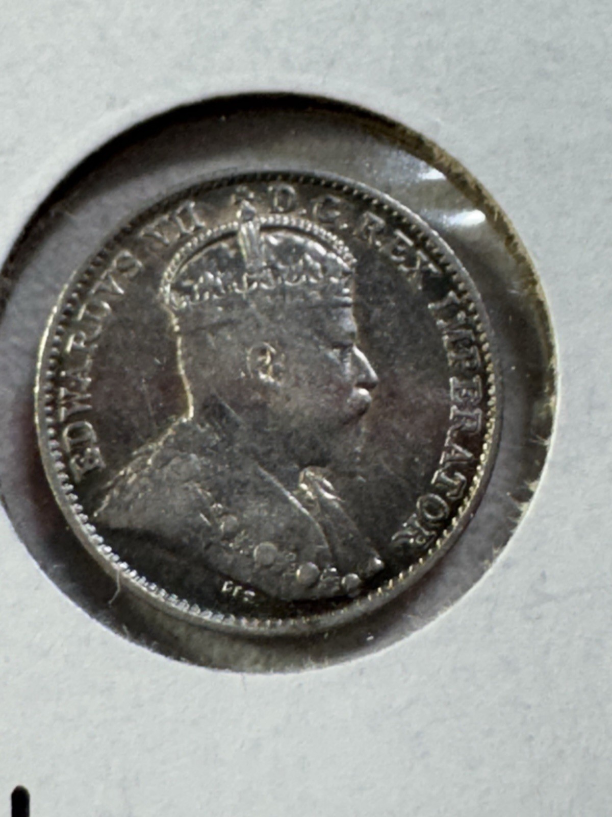 1910 Canada 5 Cents Small Silver Coin Cleaned Pointed Leaves