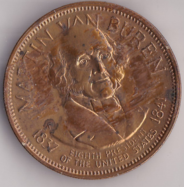 1968 Franklin Mint Presidential Hall of Fame Bronze Coin (Martin Van Buren)