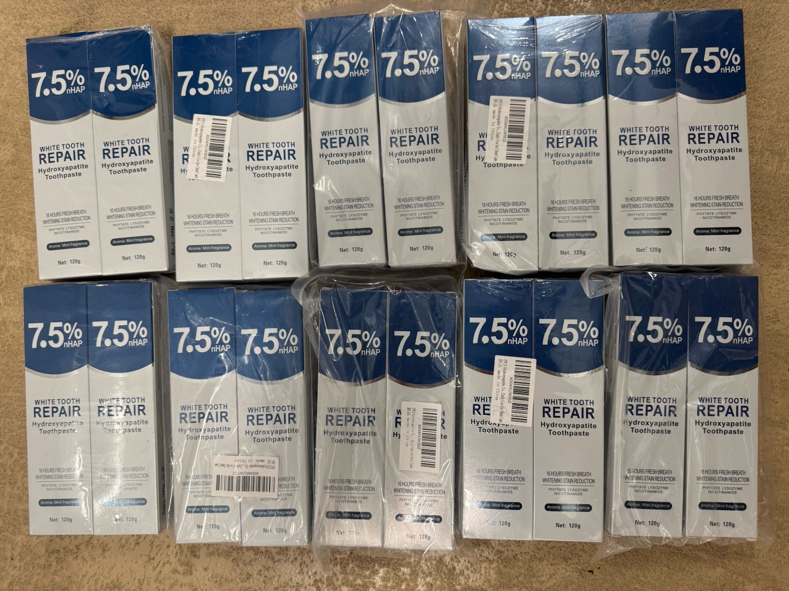 20 Pack Lot 7.5% nHAP White Tooth Repair Hydroxyapatite Toothpaste Exp 2028