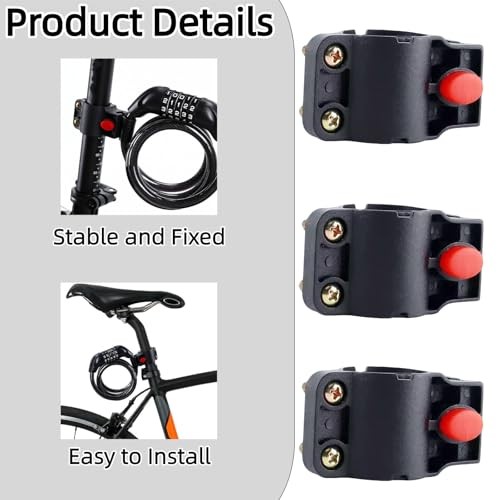 Universal Bike Lock Holder Mount - 3PCS Adjustable U-Lock Frame Bracket for