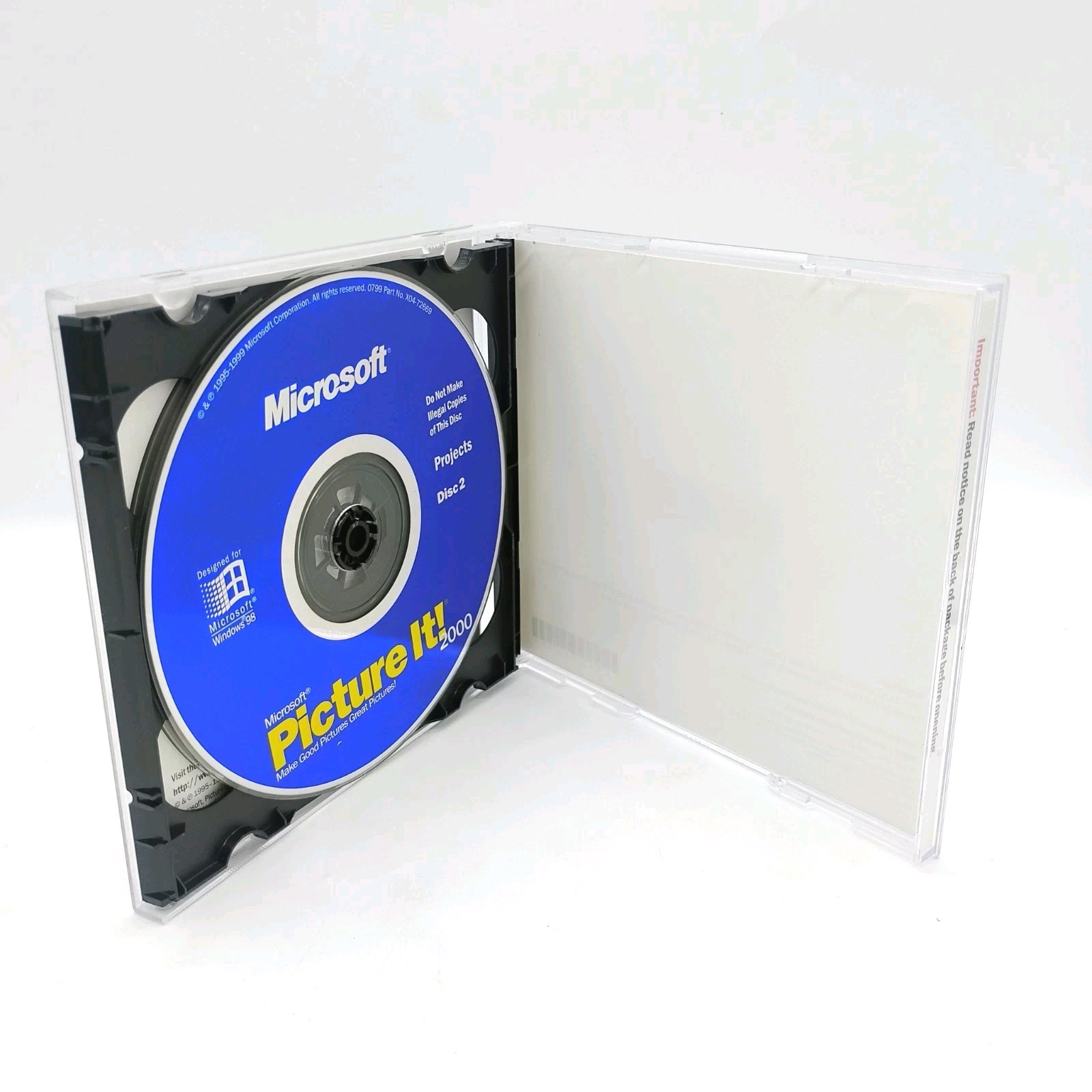 Microsoft Picture It 2000 (Windows 98 PC, 2-Disc Set) w/ CD Set, Full Retail