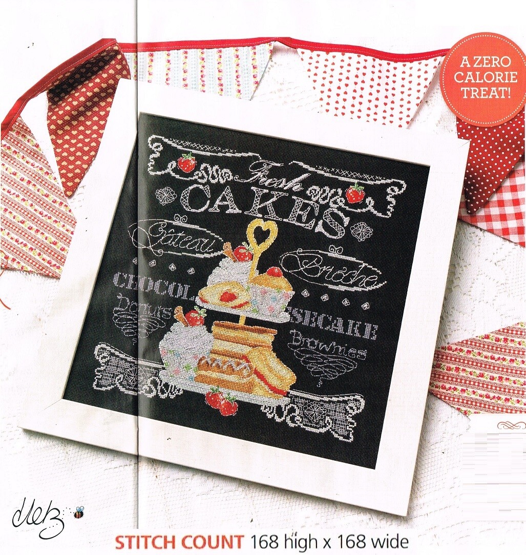 CAKES CHALKBOARD   CROSS STITCH  PATTERN ONLY    EQ - RPU