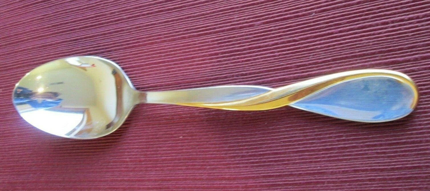 ONEIDA STAINLESS GOLDEN AQUARIUS SERVING SPOON - 8 1/2" 02F