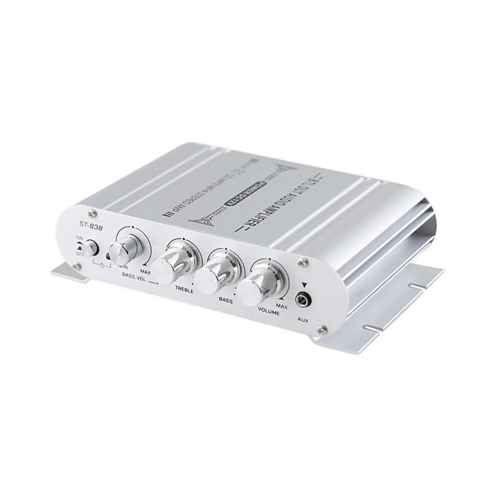 ST-838 Power Amplifier 400W 12V 2.1Channel Powerful Stereo Audio HiFi Car Home