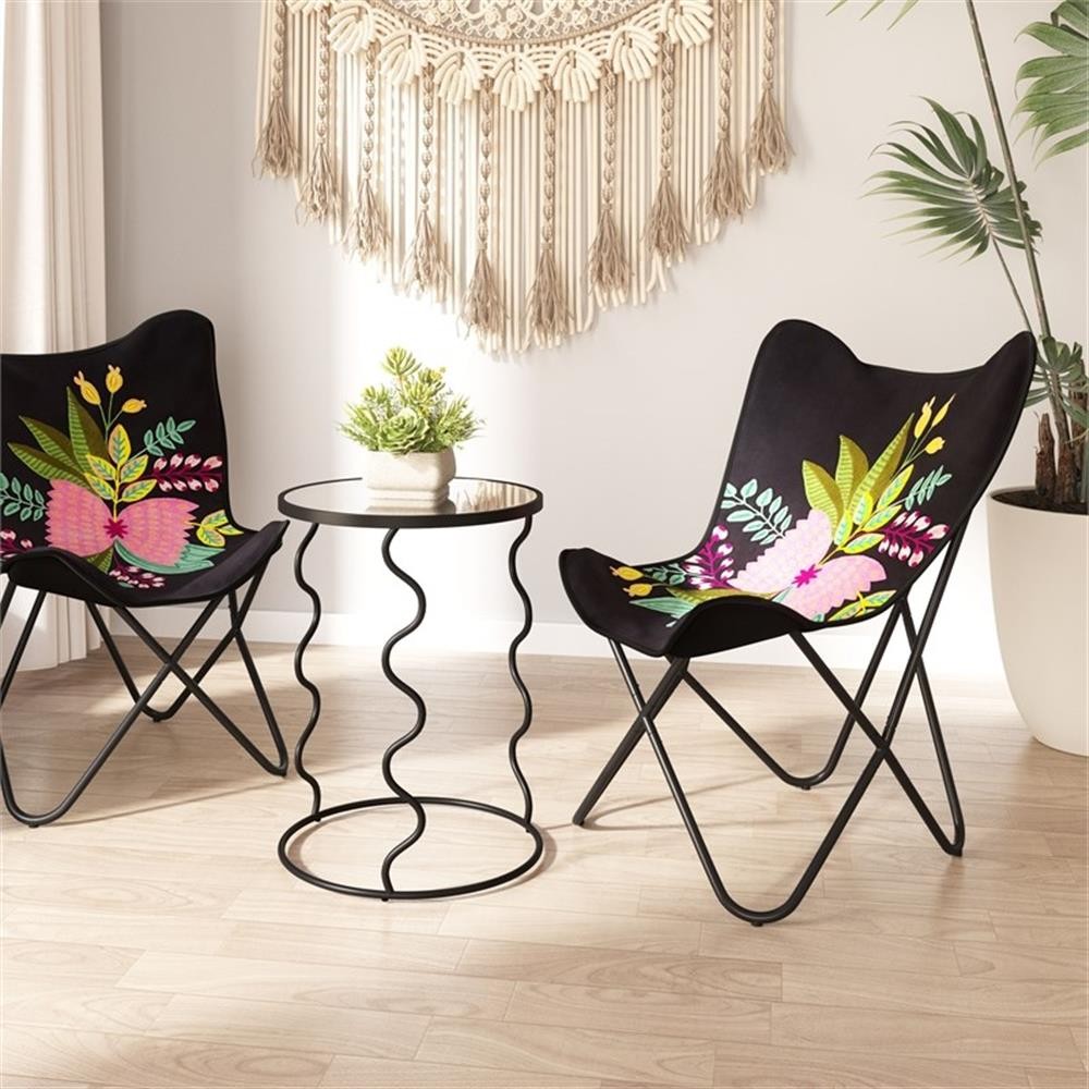 Pemberly Row Modern / Contemporary Assembled Metal Side Table Black
