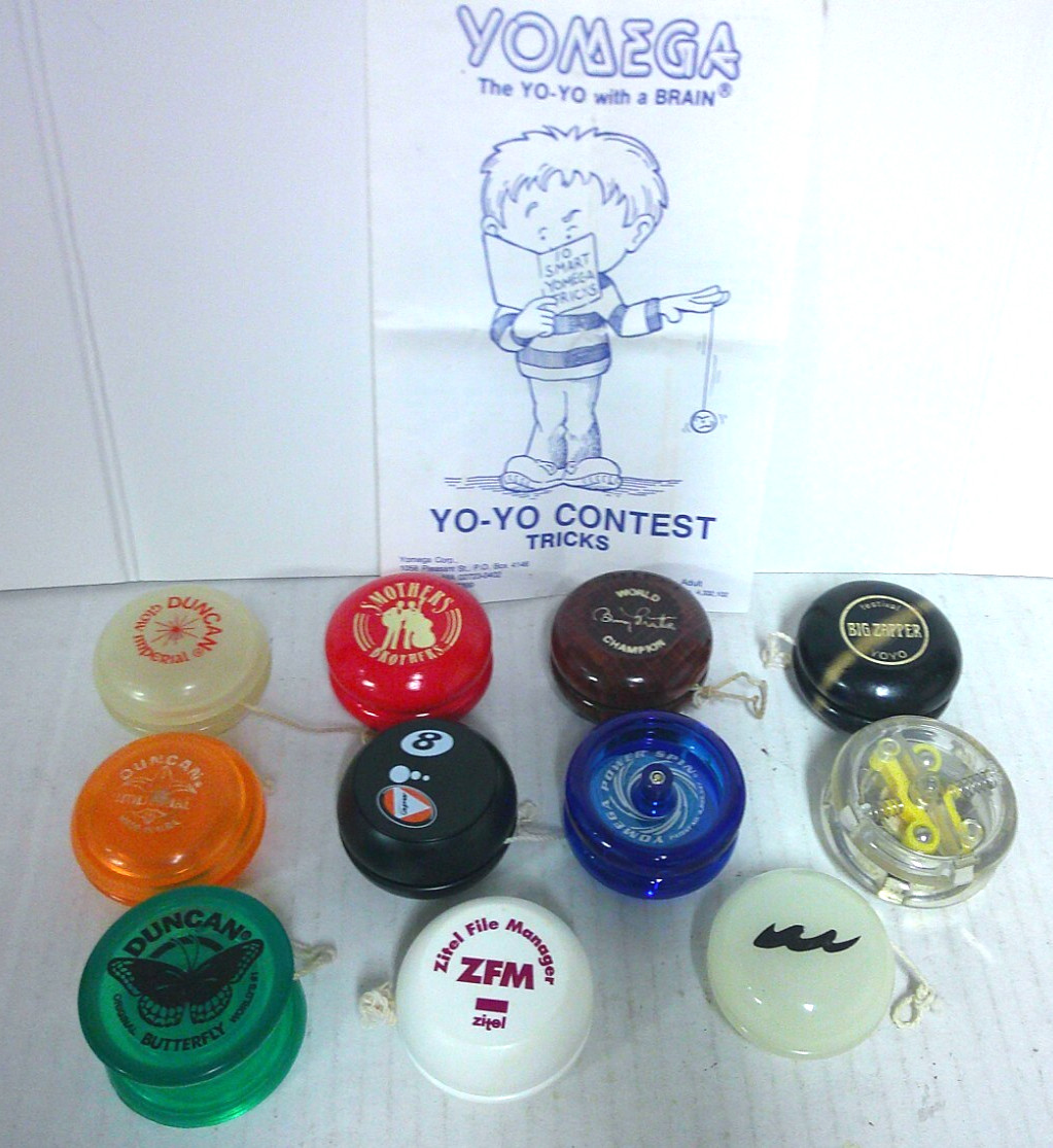 x11 Vintage YO YO's Duncan Yomega Martin Big Zapper Wood Plastic Promotional
