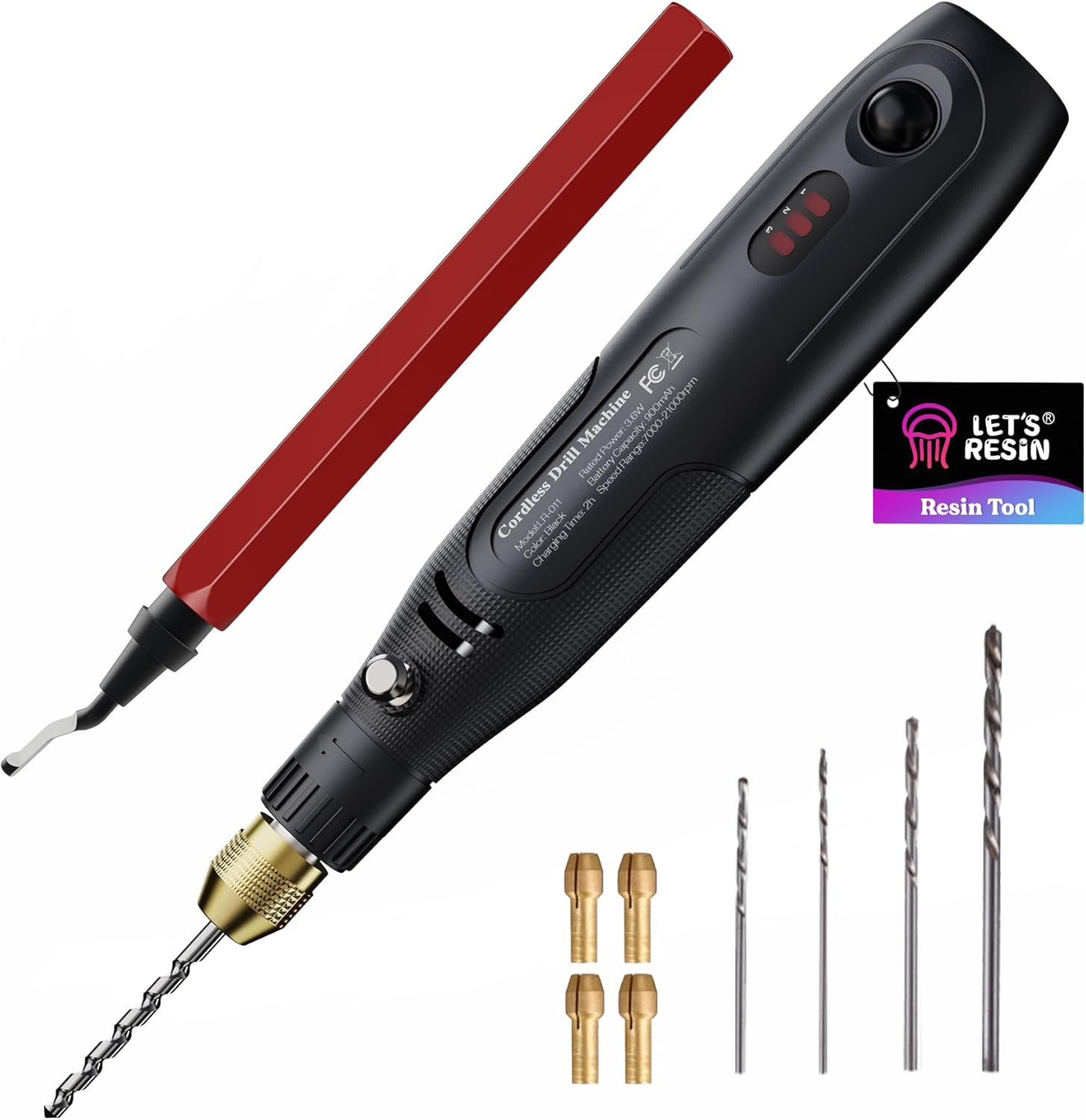 Cordless Resin Drill: 3-Speed Adjustment Rechargeable