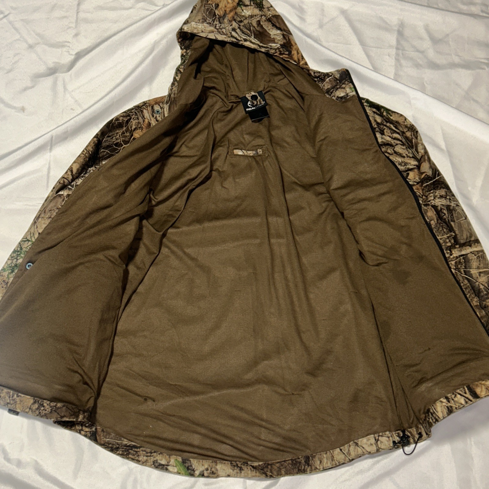 Real Tree Men’s Jacket Scent Factor Camo Size Medium Full Zip Pockets