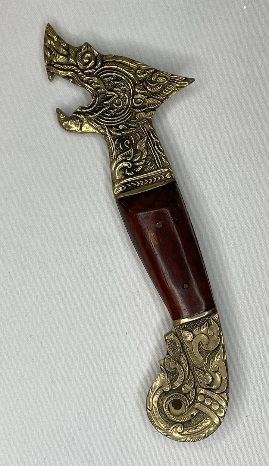 Vintage Brass Bottle Opener With Rosewood Handle (Taiwan)