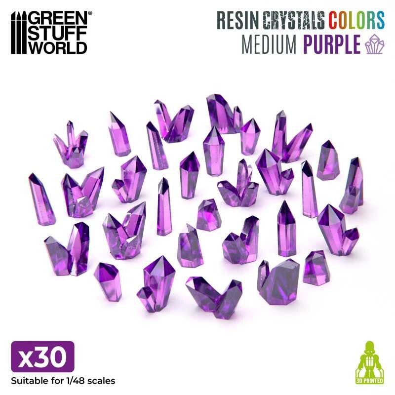 VIOLET Resin Crystals - Medium - Miniature Bases Figures AOS TOW Wargames