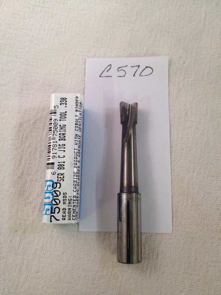 1 NEW SGS SOLID CARBIDE JIG BORE BAR. P/N: 75009 SER 801 .330" USA MADE {c570}