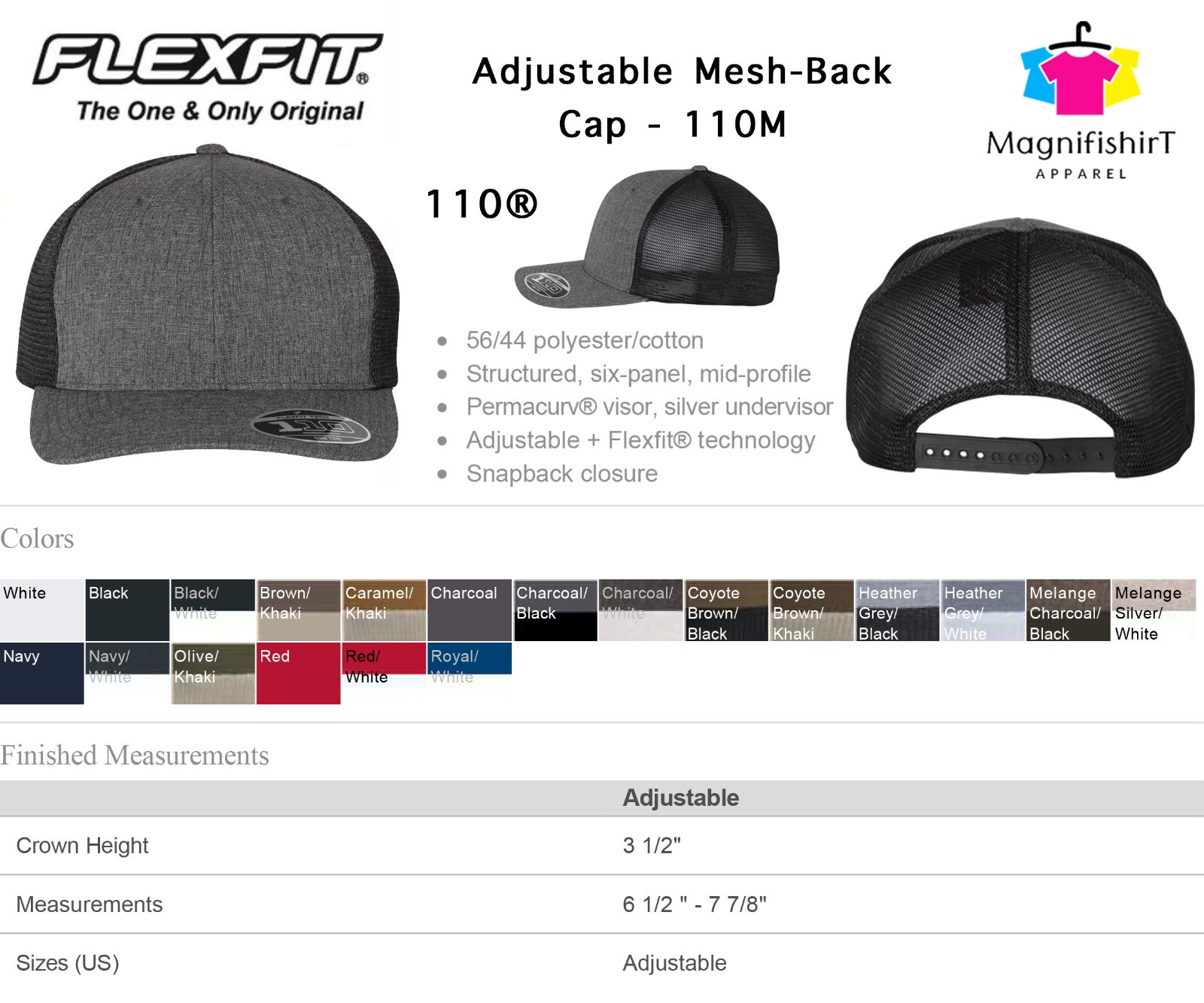 Flexfit Original 110® Mesh-Back Trucker Hat Adjustable Baseball Cap Bulk Lot NEW