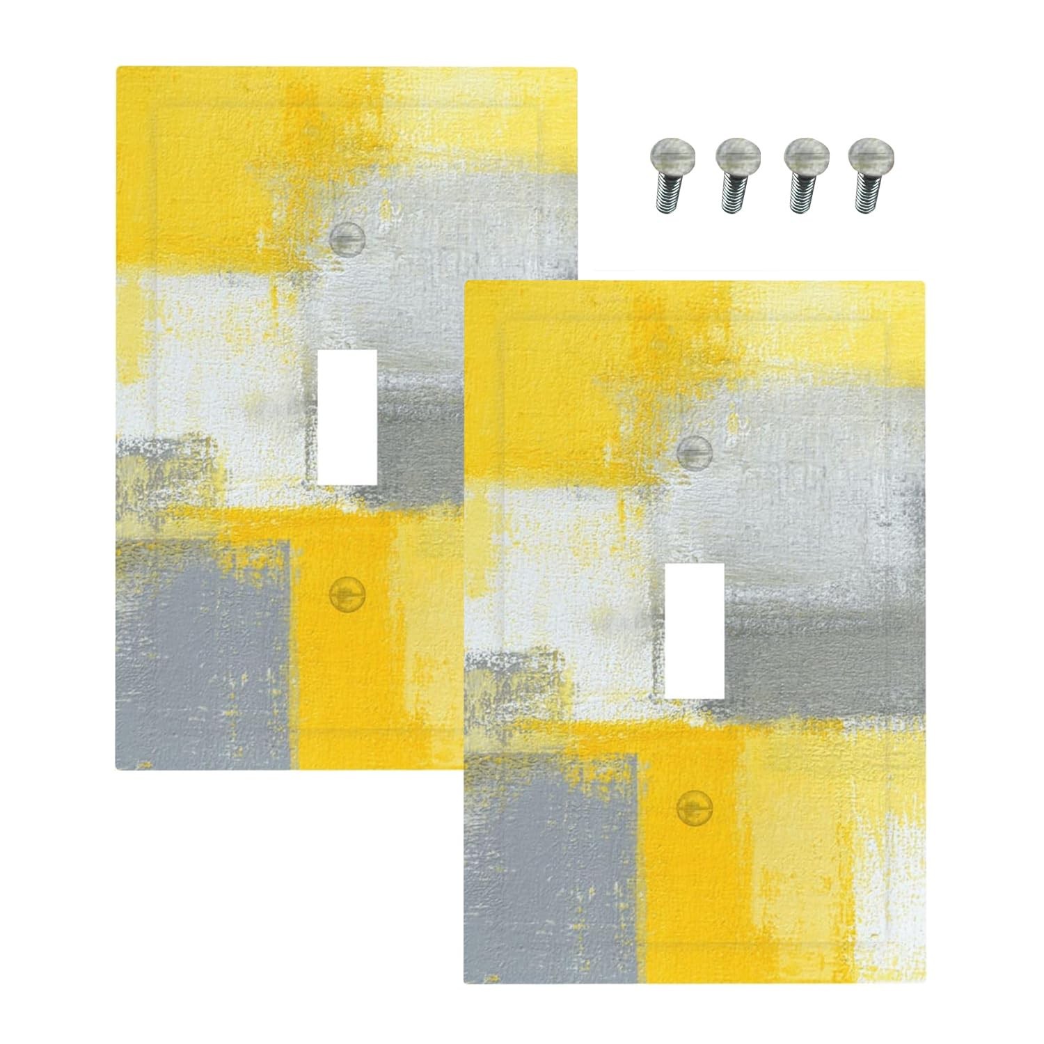 Outlet Covers Retro Modern Gray Yellow Ombre Abstract Art 1 Gang Duplex Light...