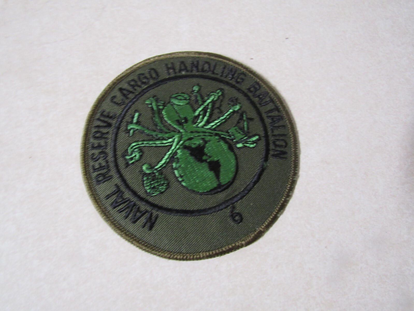 MILITARY PATCH OLDER NAVAL RESERVE CARGO HANDLING BATTALION 6
